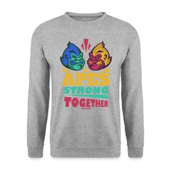 Apes Strong Together - Unisex Sweatshirt - salt & pepper - Front - Alina (178cm) & Michal (187cm)