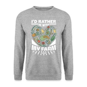 Je préfère être avec ma ferme - Sweat-shirt Unisexe - gris chiné - Devant - Alina (178cm) & Michal (187cm)