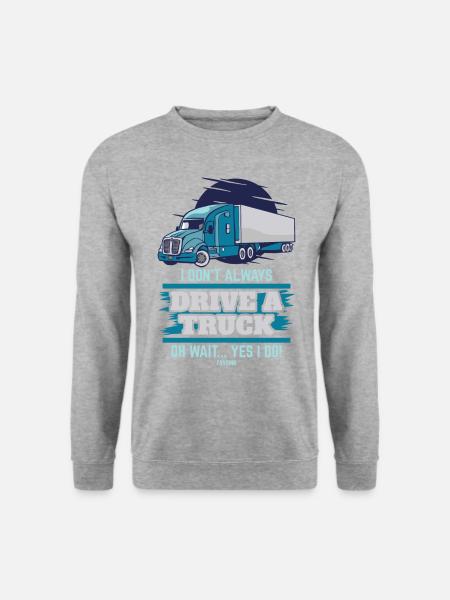Ik rijd niet altijd een vrachtwagen Oh wacht ja, dat doe ik - Uniseks sweater - witgrijs gemêleerd