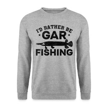 Garfish Garfishing I'd rather be Gar Fishing - Unisex Sweatshirt - salt & pepper - Front - Alina (178cm) & Michal (187cm)