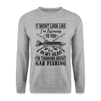Il pourrait sembler que j'essaie de - Sweat-shirt Unisexe - gris chiné - Devant - Alina (178cm) & Michal (187cm)