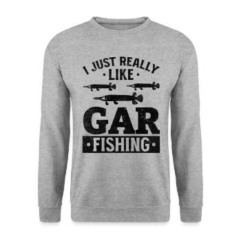 Orphie Pêche Orphie Orphie J'aime - Sweat-shirt Unisexe - gris chiné - Devant - Alina (178cm) & Michal (187cm)