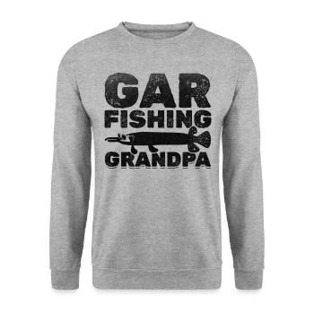 Pêche à l'orphie Grand-père Pêche à l'orphie Grand-père Pêche à l'orphie - Sweat-shirt Unisexe - gris chiné - Devant - Alina (178cm) & Michal (187cm)