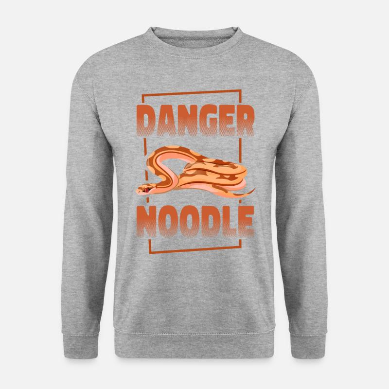 Snake Serpent Danger Noodle - Unisex Pullover - Weißgrau meliert