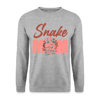 Snake Serpent Mom Mother Flower - Unisex Sweatshirt - salt & pepper - Front - Alina (178cm) & Michal (187cm)