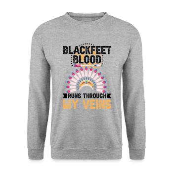 Blackfeet Blood Indian Tribe The American - Unisex Sweatshirt - salt & pepper - Front - Alina (178cm) & Michal (187cm)