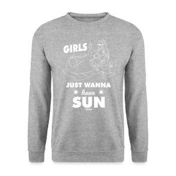 Girl Mermaid Monofin Mermaid - Unisex Sweatshirt - salt & pepper - Front - Alina (178cm) & Michal (187cm)