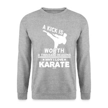 Karaté Arts Martiaux Technique de Punching - Sweat-shirt Unisexe - gris chiné - Devant - Alina (178cm) & Michal (187cm)