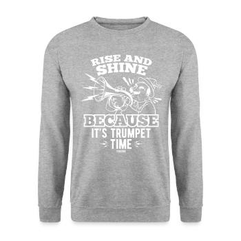 Trumpet - Unisex Sweatshirt - salt & pepper - Front - Alina (178cm) & Michal (187cm)
