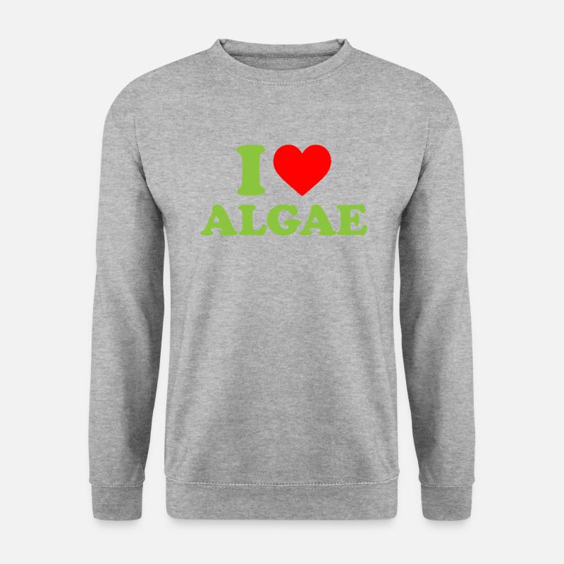 I love algae, algae diatom - Unisex Pullover - Weißgrau meliert