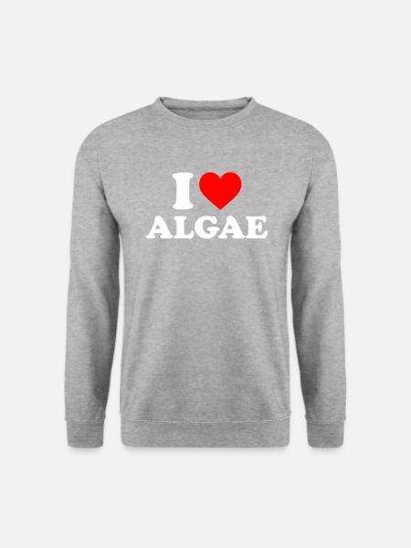 I love algae, algae diatom - Unisex Pullover - Weißgrau meliert