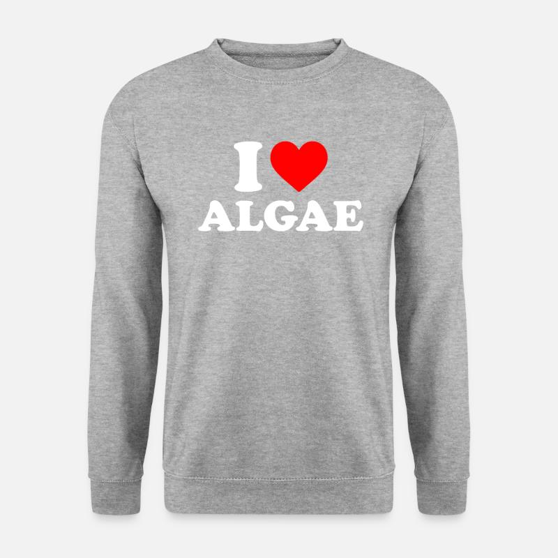 I love algae, algae diatom - Unisex Pullover - Weißgrau meliert