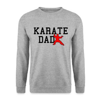 karate dad - Unisex Pullover - Weißgrau meliert - Vorne - Alina (178cm) & Michal (187cm)