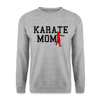Karate mom - Unisex Pullover - Weißgrau meliert - Vorne - Alina (178cm) & Michal (187cm)