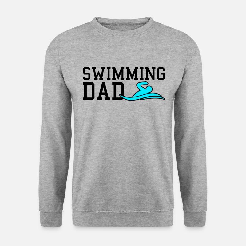 swimming dad - Unisex Pullover - Weißgrau meliert