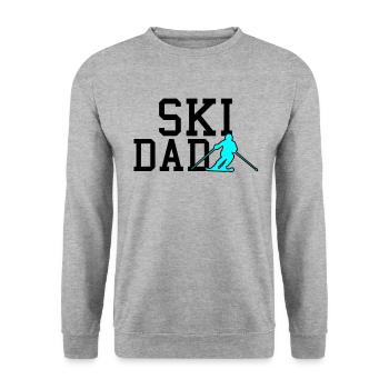 ski dad - Unisex Pullover - Weißgrau meliert - Vorne - Alina (178cm) & Michal (187cm)