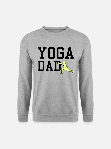 yoga dad - Unisex Pullover - Weißgrau meliert
