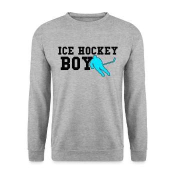 ice hockey boy - Unisex Sweatshirt - salt & pepper - Front - Alina (178cm) & Michal (187cm)