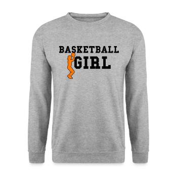 basketball girl - Unisex Sweatshirt - salt & pepper - Front - Alina (178cm) & Michal (187cm)
