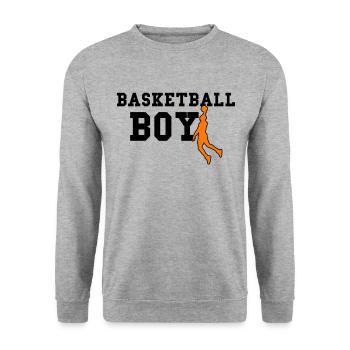 basketball boy - Unisex Pullover - Weißgrau meliert - Vorne - Alina (178cm) & Michal (187cm)