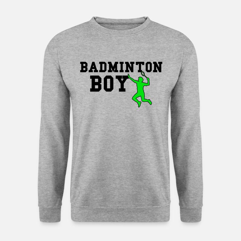 badminton boy - Unisex Pullover - Weißgrau meliert