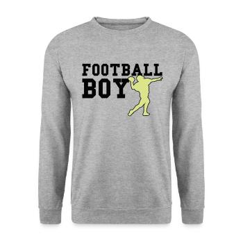 football boy - Unisex Pullover - Weißgrau meliert - Vorne - Alina (178cm) & Michal (187cm)