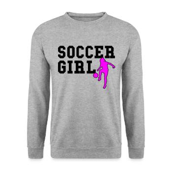 soccer girl - Unisex Sweatshirt - salt & pepper - Front - Alina (178cm) & Michal (187cm)