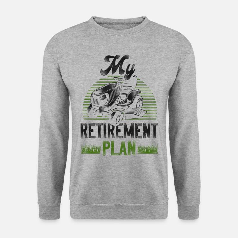 Lawn Mower Mowing Dad Father - Unisex Pullover - Weißgrau meliert