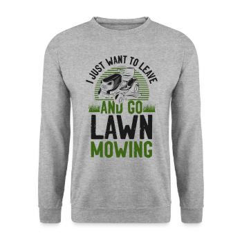 Lawn Mower Mowing Dad Father - Unisex Pullover - Weißgrau meliert - Vorne - Alina (178cm) & Michal (187cm)