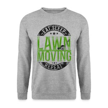 Lawn Mower Mowing Dad Father - Unisex Pullover - Weißgrau meliert - Vorne - Alina (178cm) & Michal (187cm)