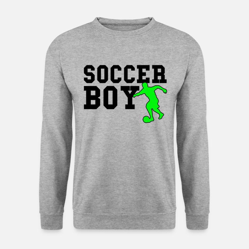 soccer boy - Unisex Pullover - Weißgrau meliert
