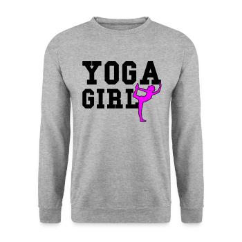 fille de yoga - Sweat-shirt Unisexe - gris chiné - Devant - Alina (178cm) & Michal (187cm)