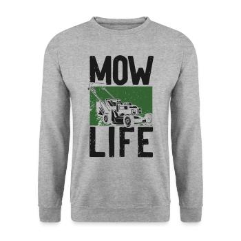 Lawn Mower Mowing Dad Father - Unisex Pullover - Weißgrau meliert - Vorne - Alina (178cm) & Michal (187cm)