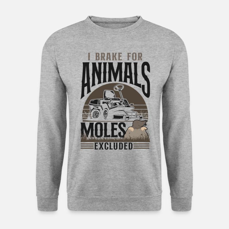 Lawn Mower Mowing Dad Father - Unisex Pullover - Weißgrau meliert