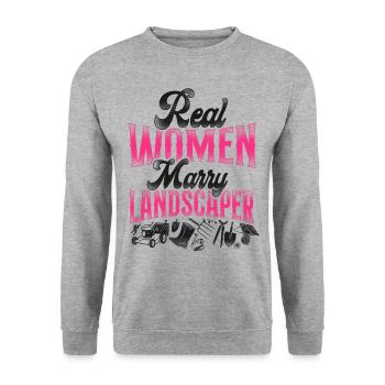 Landscaper Landscaping Landscape - Unisex Sweatshirt - salt & pepper - Front - Alina (178cm) & Michal (187cm)