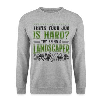 Landscaper Landscaping Landscape - Unisex Pullover - Weißgrau meliert - Vorne - Alina (178cm) & Michal (187cm)