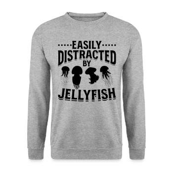 Jellyfishes Jellyfish Lover I Légèrement De Méduses - Sweat-shirt Unisexe - gris chiné - Devant - Alina (178cm) & Michal (187cm)
