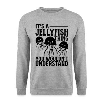 C'est une méduse que tu ne comprends pas - Sweat-shirt Unisexe - gris chiné - Devant - Alina (178cm) & Michal (187cm)