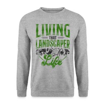Landscaper Landscaping Landscape - Unisex Sweatshirt - salt & pepper - Front - Alina (178cm) & Michal (187cm)