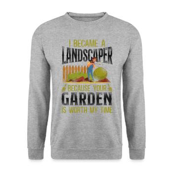 Landscaper Landscaping Landscape - Unisex Pullover - Weißgrau meliert - Vorne - Alina (178cm) & Michal (187cm)