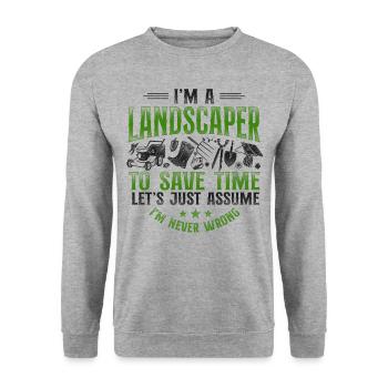 Landscaper Landscaping Landscape - Unisex Pullover - Weißgrau meliert - Vorne - Alina (178cm) & Michal (187cm)