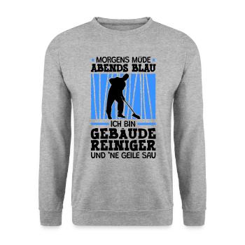 Ich bin ein Gebäudereiniger Fensterputzer - Unisex Pullover - Weißgrau meliert - Vorne - Alina (178cm) & Michal (187cm)