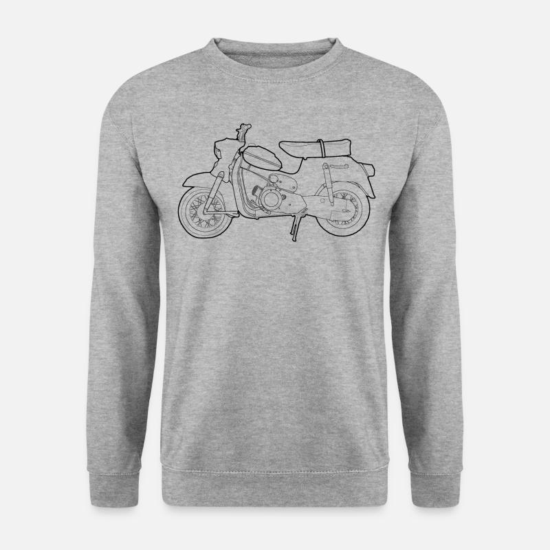 DS50 / Schwalbenfahrer / Ostalgie / Mofa Oldtimer - Unisex Pullover - Weißgrau meliert