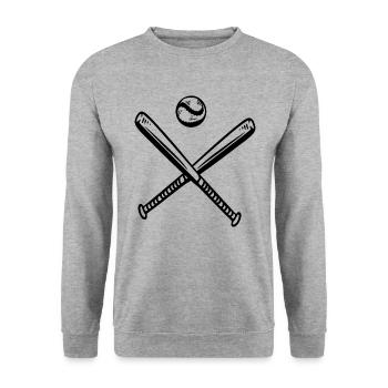 Baseballspiel spielen Baseballspieler - Unisex Pullover - Weißgrau meliert - Vorne - Alina (178cm) & Michal (187cm)