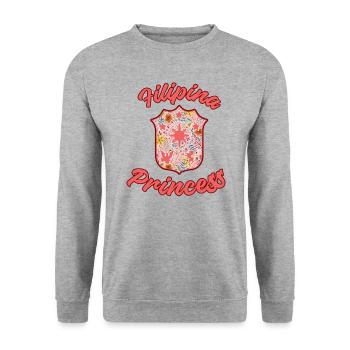 Philippines Filipina Pride Flag Heart I Gift - Unisex Sweatshirt - salt & pepper - Front - Alina (178cm) & Michal (187cm)