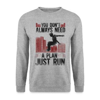 Parkour Free Running Traceur - Unisex Pullover - Weißgrau meliert - Vorne - Alina (178cm) & Michal (187cm)