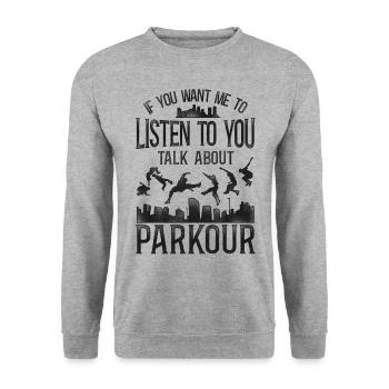 Parkour Free Running Traceur - Unisex Sweatshirt - salt & pepper - Front - Alina (178cm) & Michal (187cm)