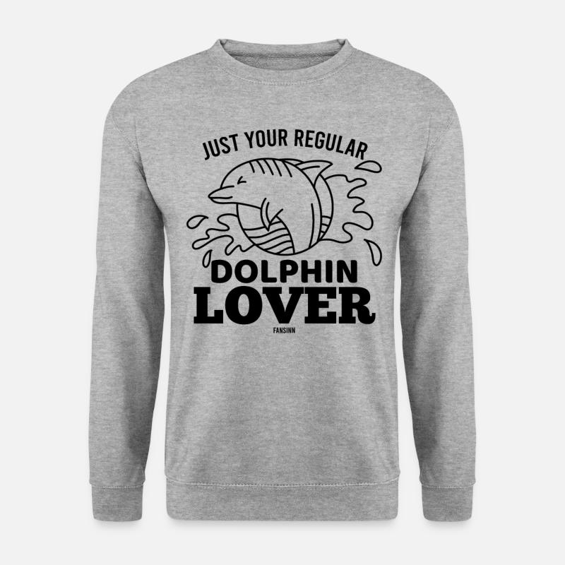 Ich liebe Delphine - Unisex Pullover - Weißgrau meliert
