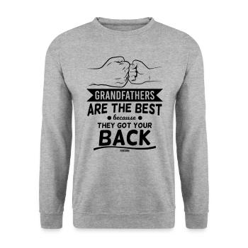 Grandpa Papa Father's Day Saying - Unisex Sweatshirt - salt & pepper - Front - Alina (178cm) & Michal (187cm)
