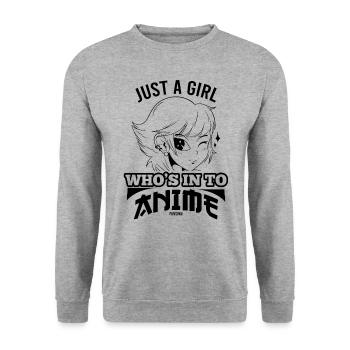 Anime Fille Manga Fille Dicton - Sweat-shirt Unisexe - gris chiné - Devant - Alina (178cm) & Michal (187cm)